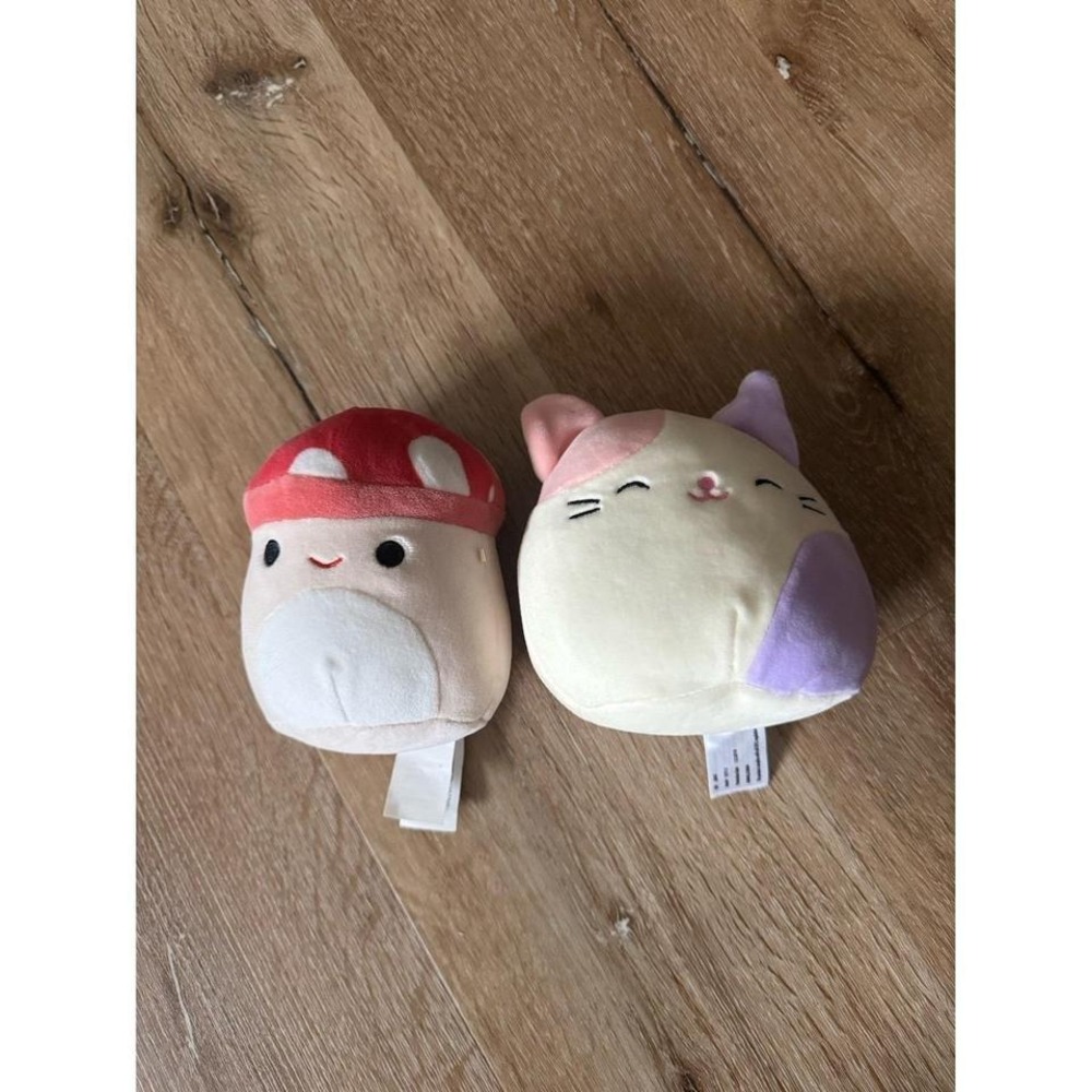 Squishmallow‎ Mushroom and Cat Plushies
